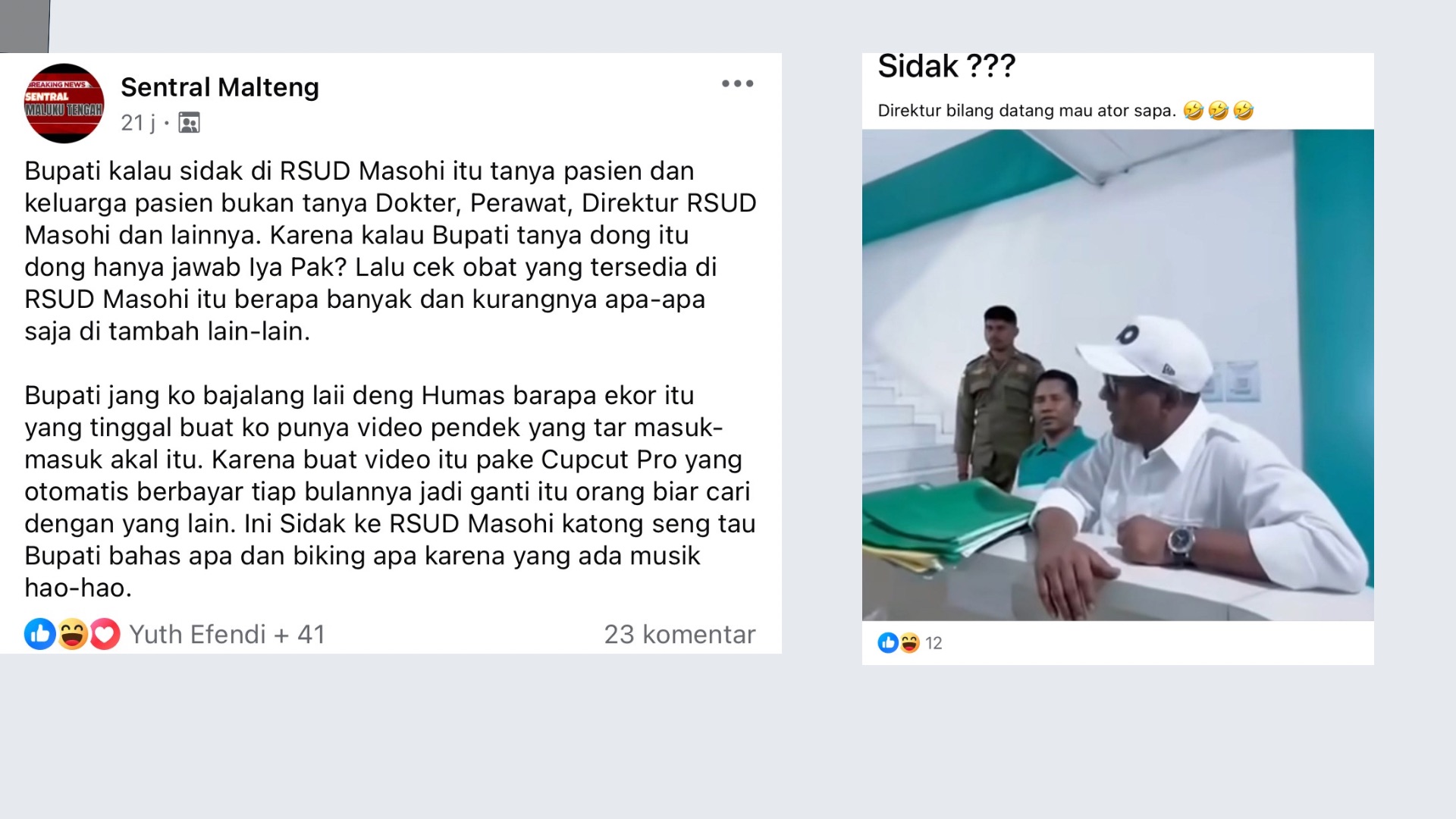 Bukannya dipuji, Video Bupati Malteng Sidak RSUD Tuai Cemooh Warganet