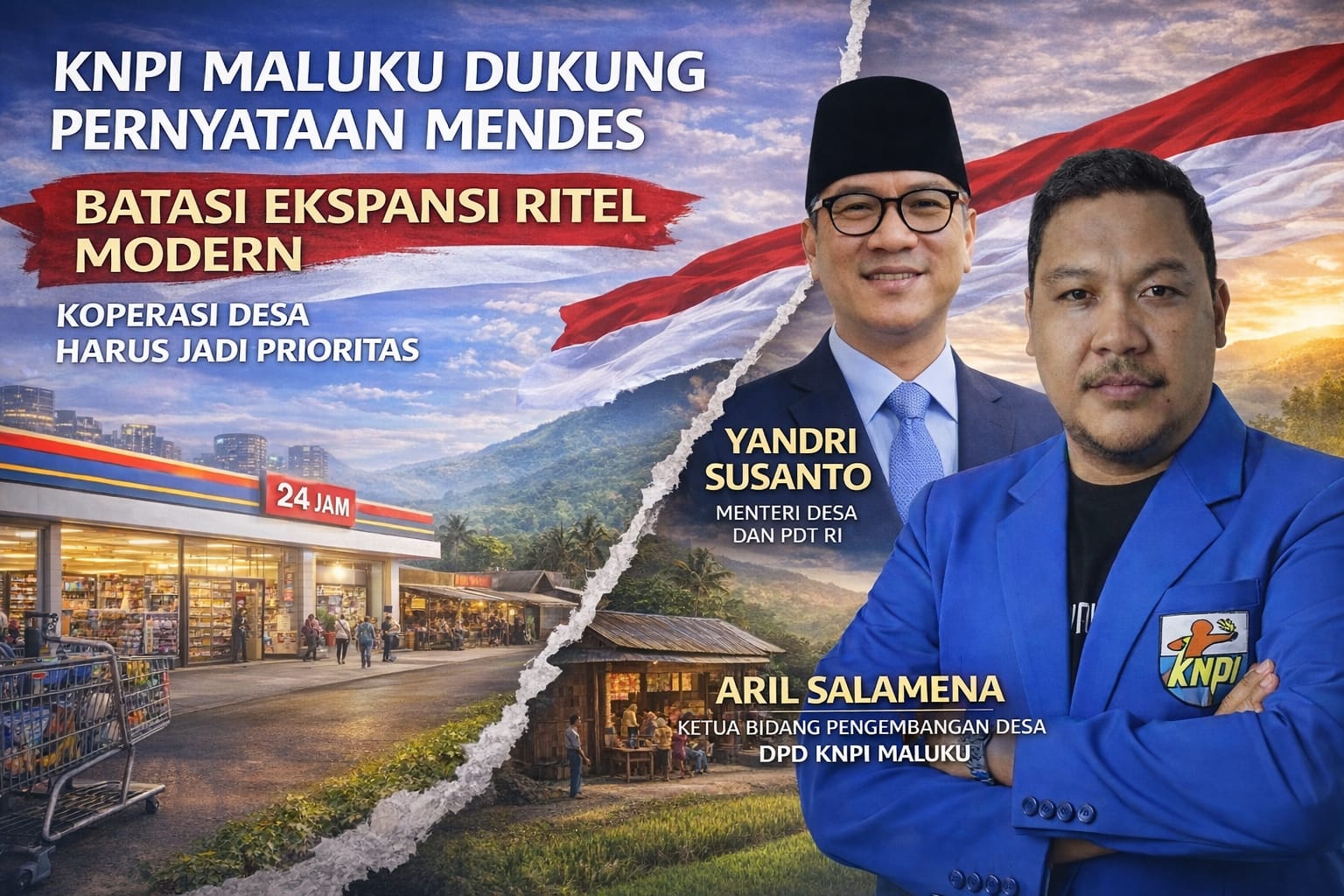 Dukung Pernyataan Mendes Batasi Ekspansi Ritel Modern, KNPI Maluku : Koperasi Desa Merah putih Harus Jadi Prioritas