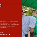 Turun Reses, Rovik  Bagi Ribuan Paket Sembako untuk Warga Ambon