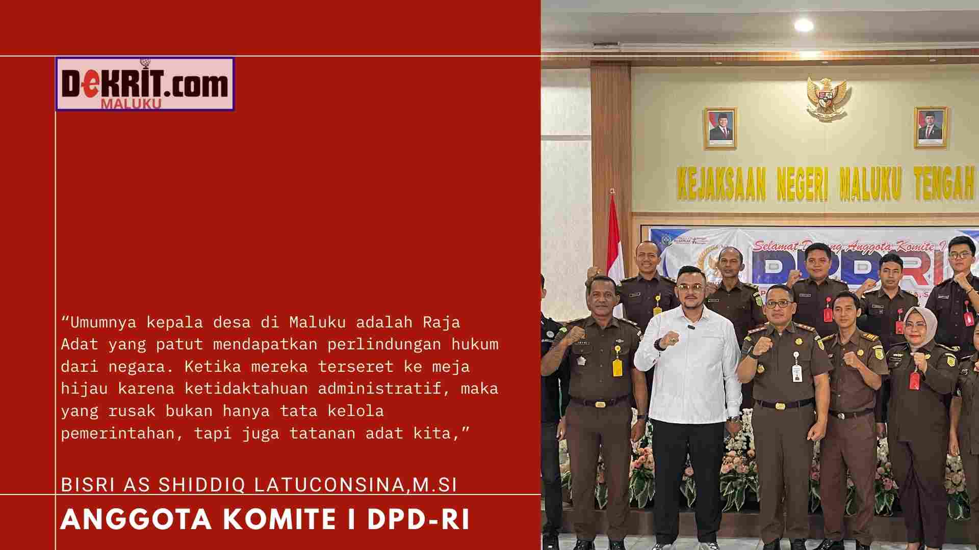 Pagari “Raja” dari Jerat Hukum, Senator Bisri Desak Penguatan Program Jaga Desa