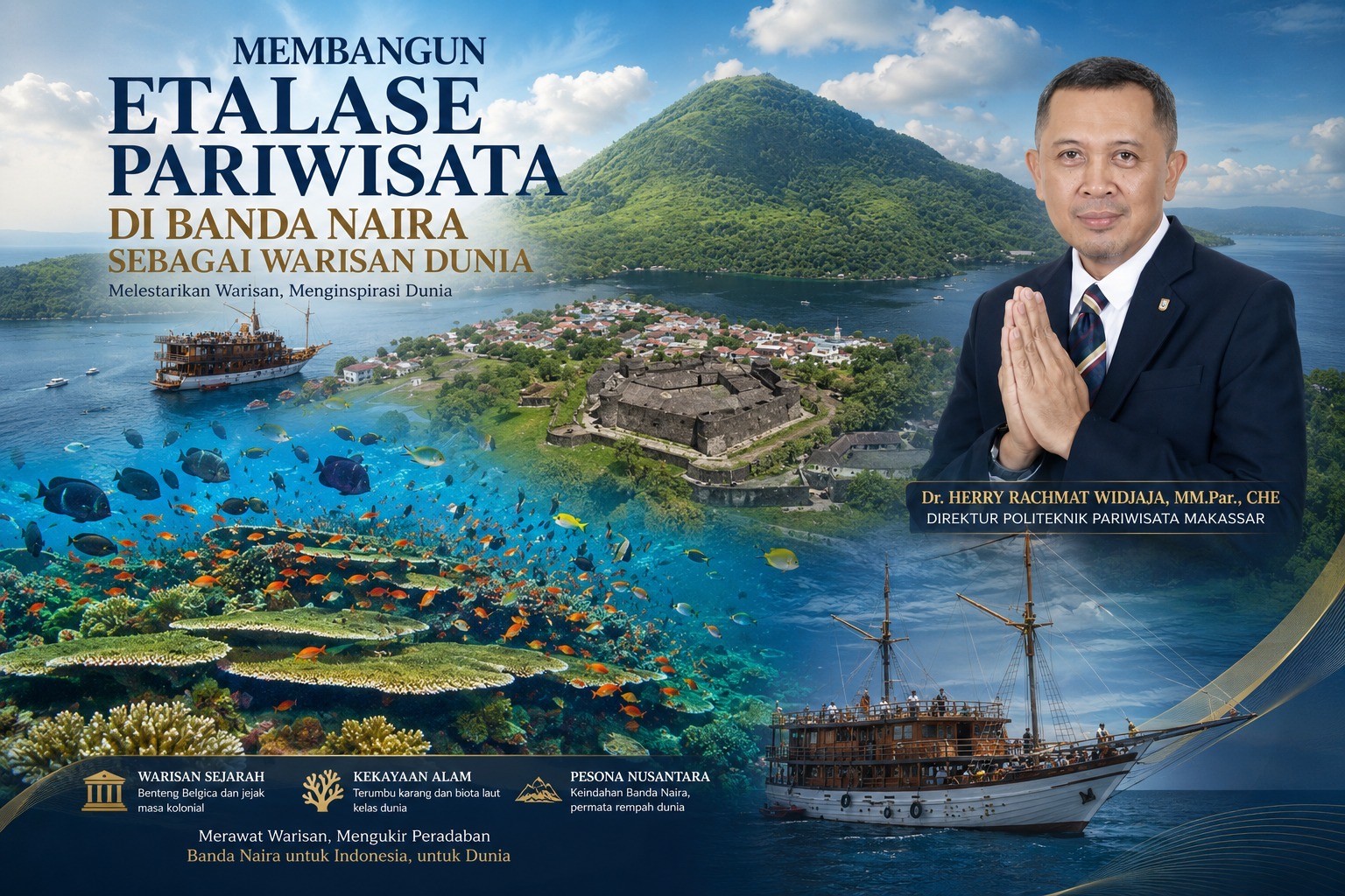 Strategi Dirut Poltekpar Makassar Bawa Wisata Bahari Banda ke Panggung Internasional
